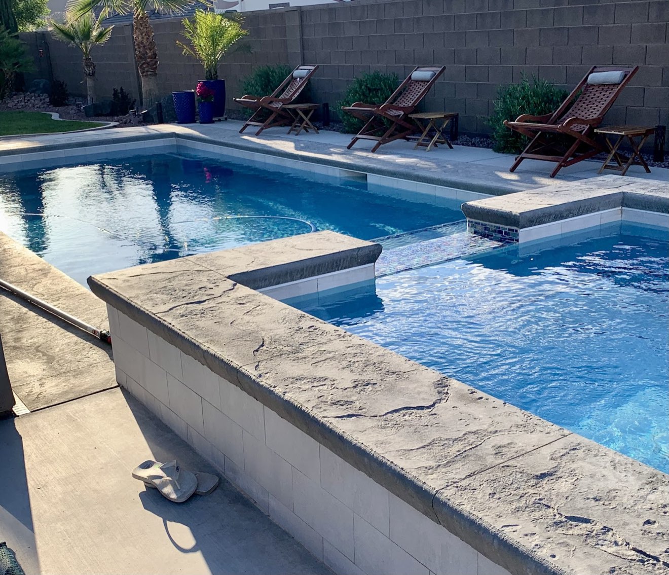 Clean pool water in a desert backyard
